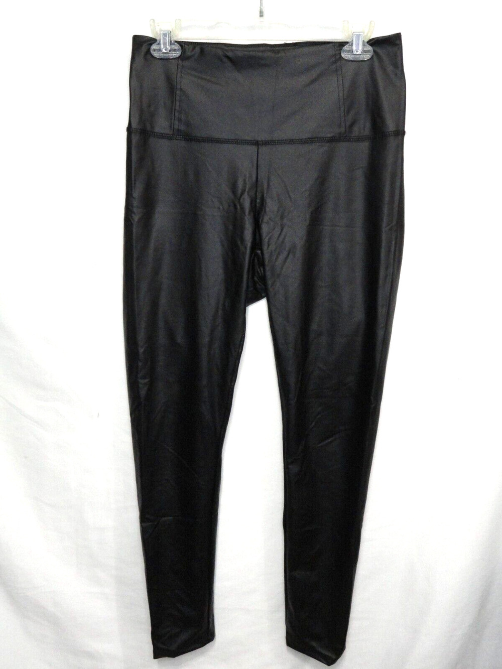 2 for $15 Just Fab Vegan Leggings Tummy Tamer Faux Leather Stretch Women Size 1X